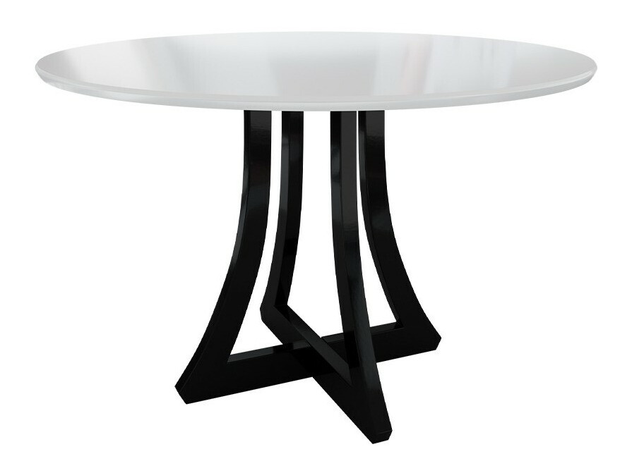 Trpezarijski set Racine 128 (Sjajno belo + Crna visoki sjaj)