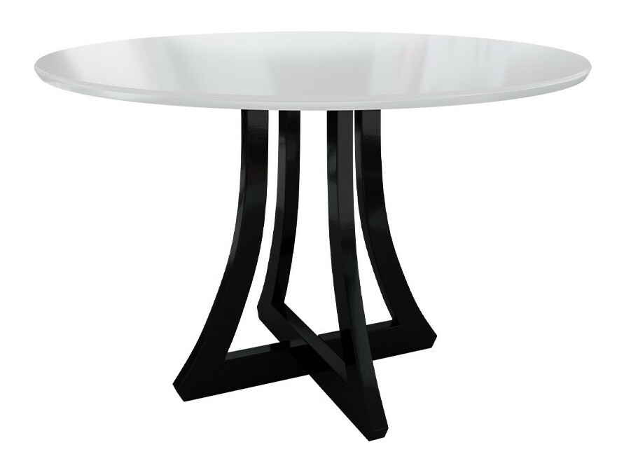 Trpezarijski set Racine 128 (Sjajno belo + Crna visoki sjaj)