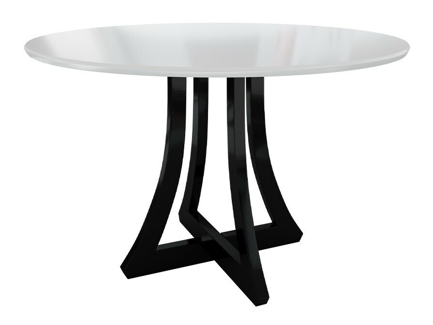 Trpezarijski set Racine 128 (Sjajno belo + Crna visoki sjaj)