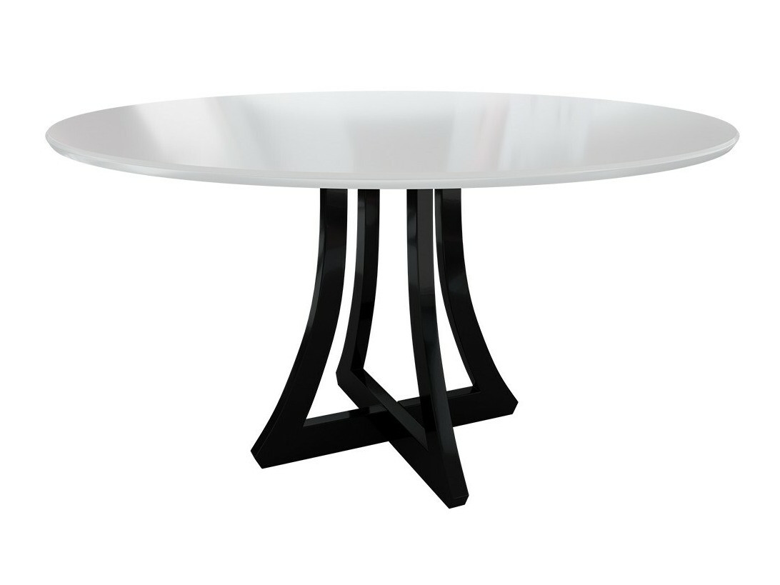 Trpezarijski set Racine 137 (Sjajno belo + Crna visoki sjaj)