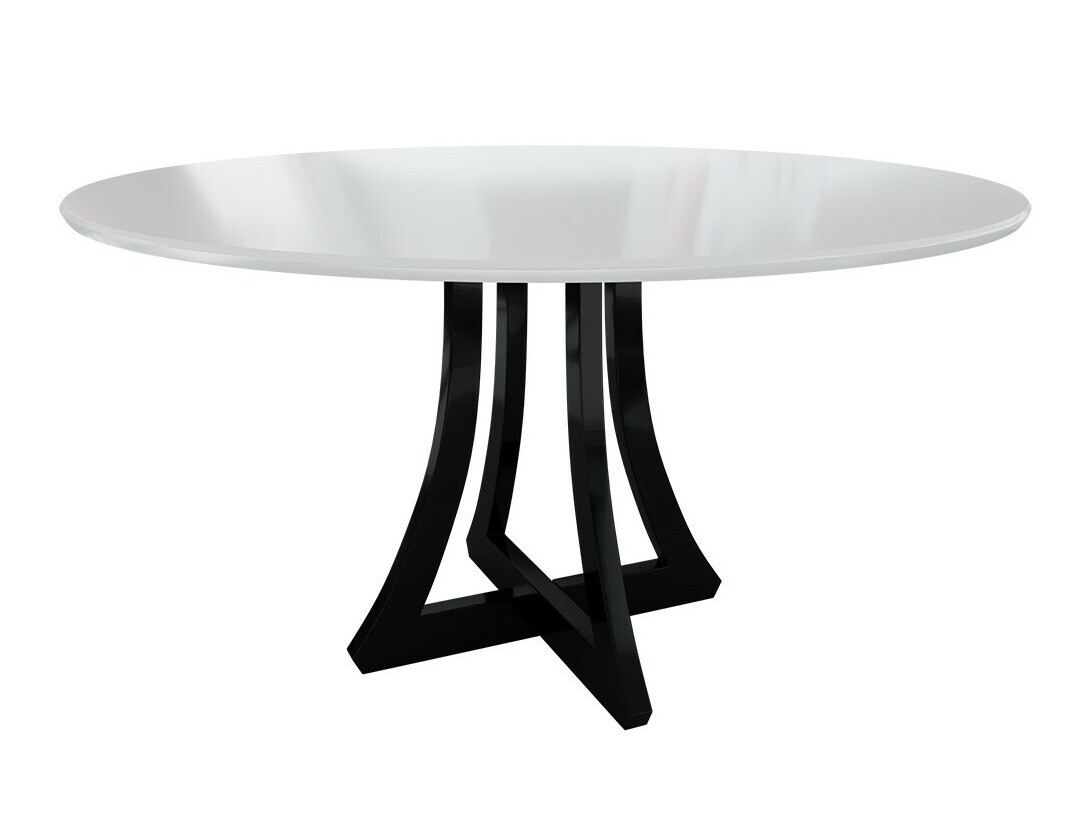 Trpezarijski set Racine 137 (Sjajno belo + Crna visoki sjaj)