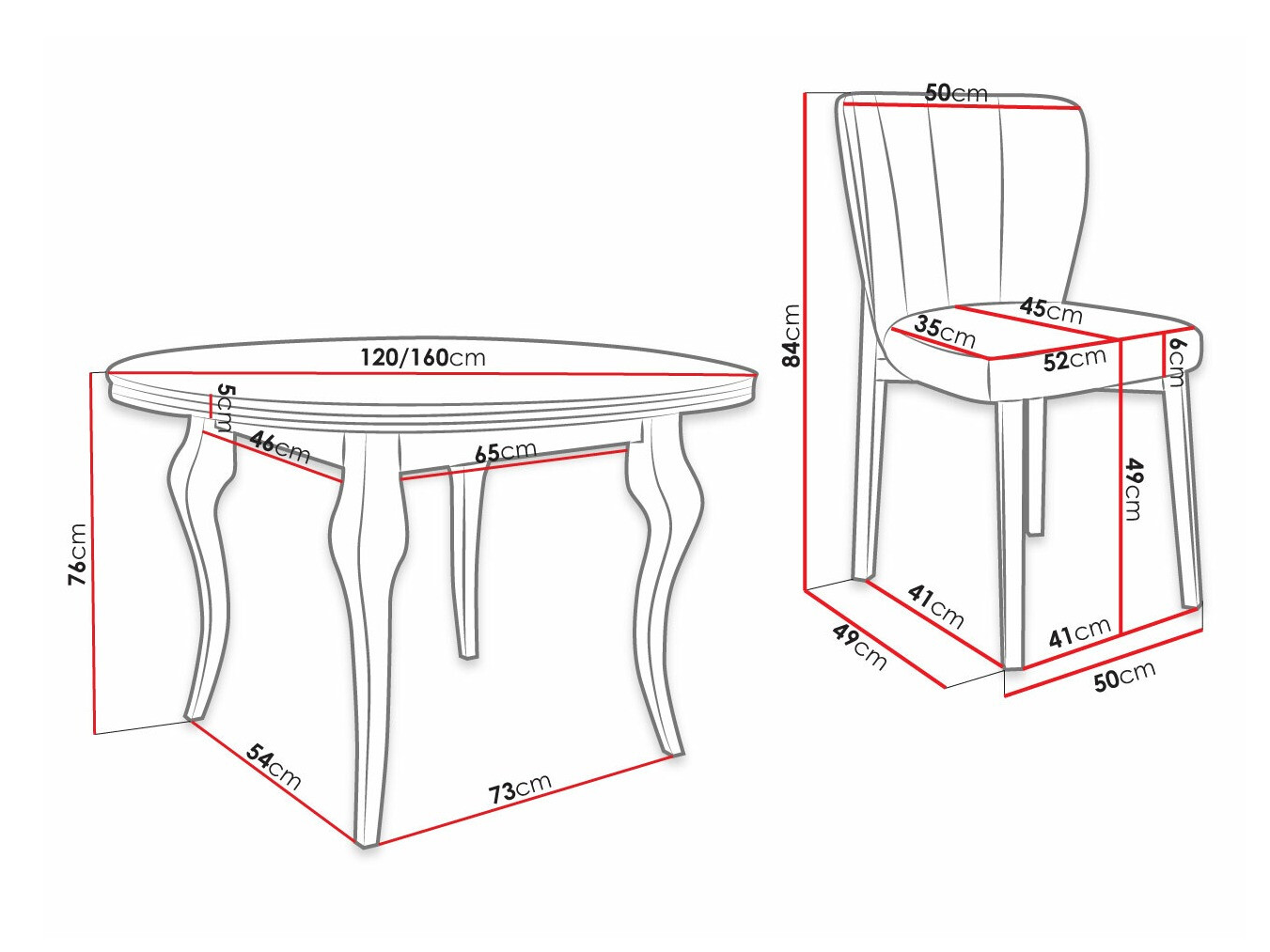 Trpezarijski set Racine 141 (Magic Velvet 2216)