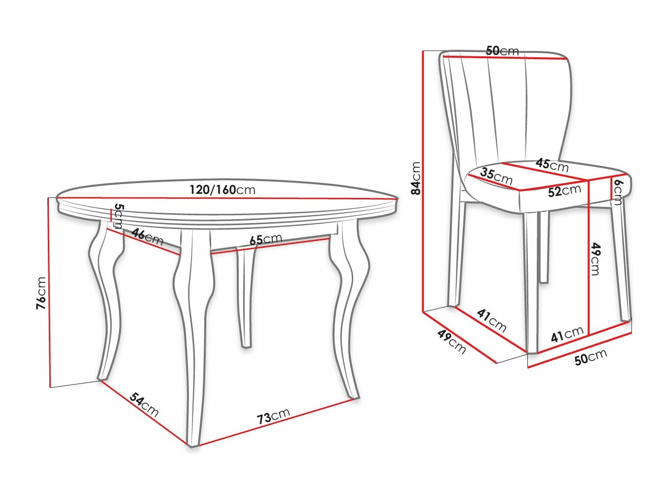 Trpezarijski set Racine 141 (Magic Velvet 2217)