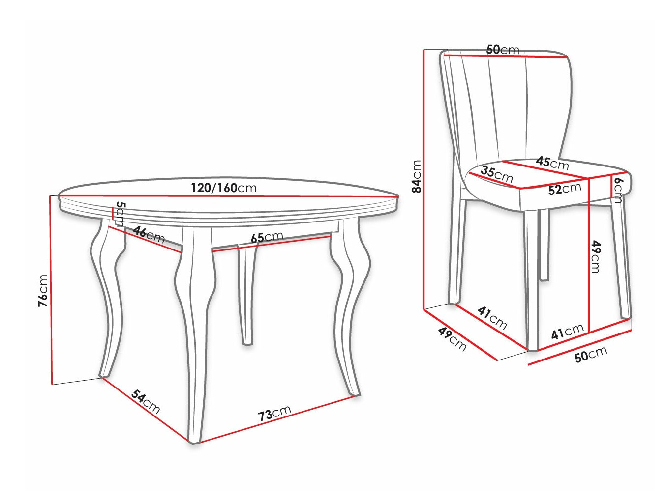 Trpezarijski set Racine 141 (Magic Velvet 2219)