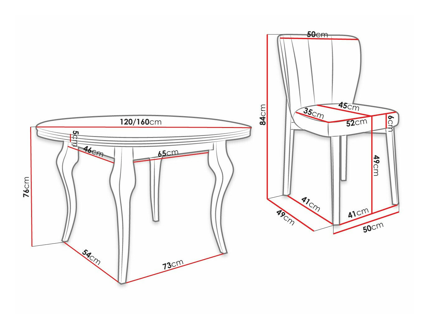 Trpezarijski set Racine 141 (Magic Velvet 2225)