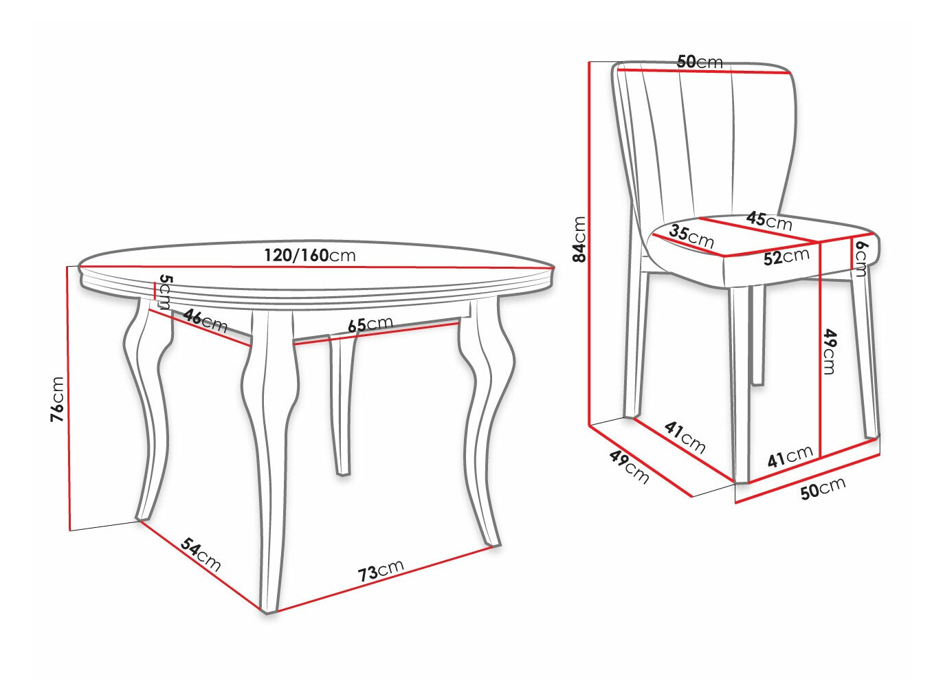Trpezarijski set Racine 141 (Magic Velvet 2258)