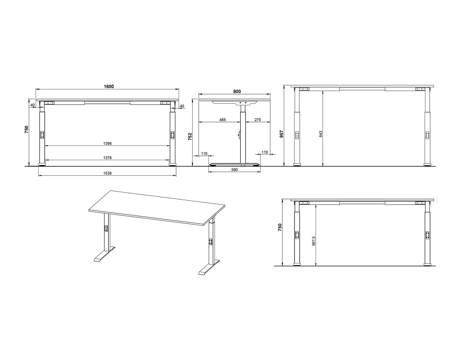 Kancelarijski sto Feltoru 116 (Belo)