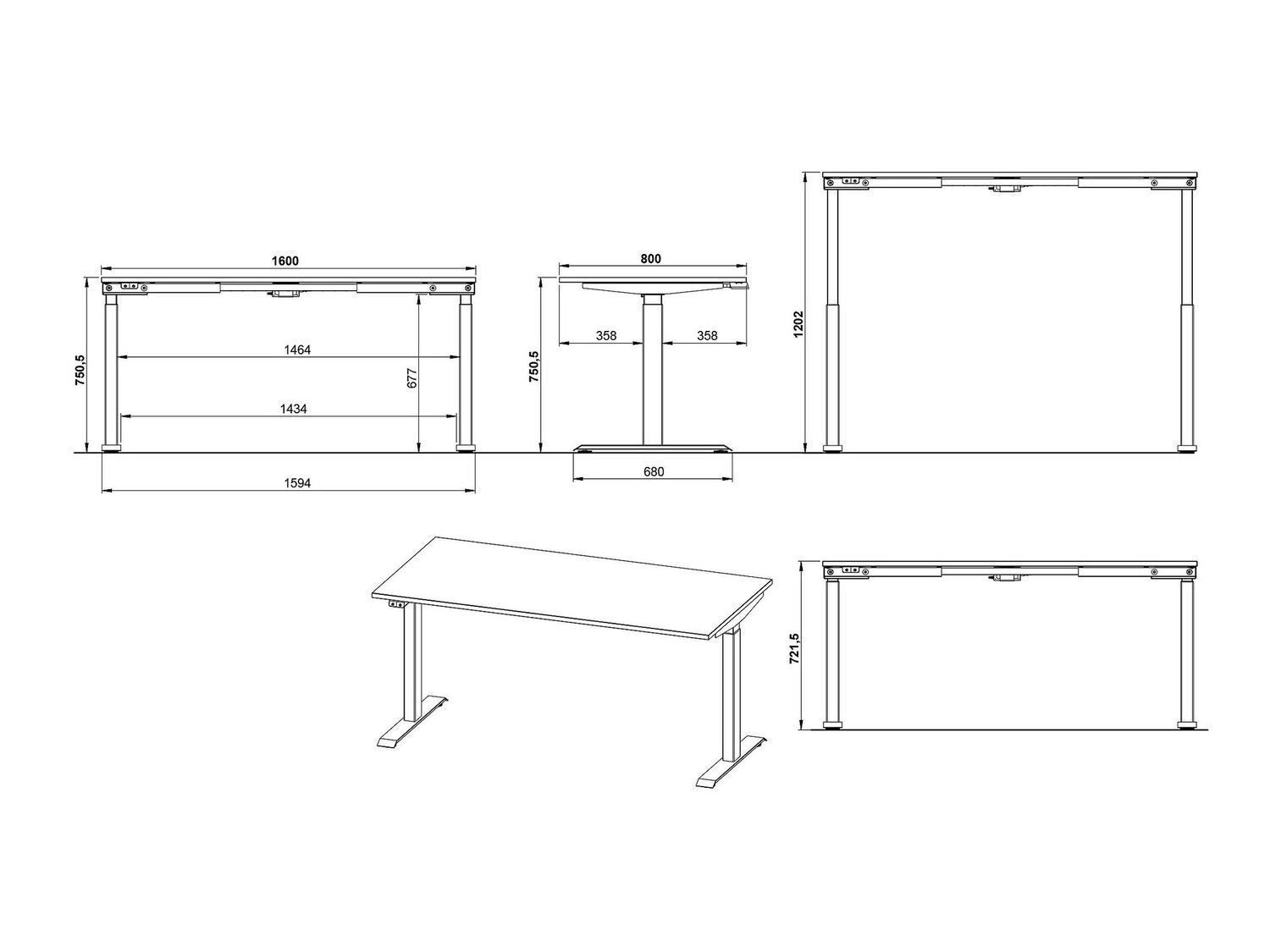 Sto sa podesivom visinom Feltoru 113 (Belo)