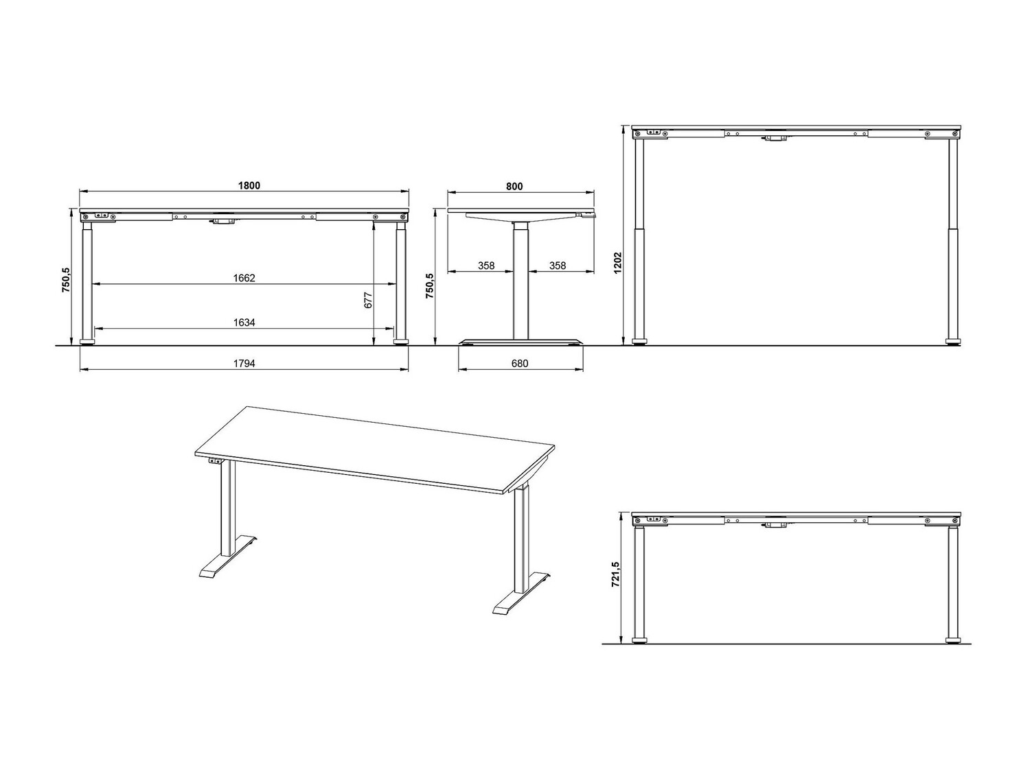 Sto sa podesivom visinom Feltoru 114 (Belo)