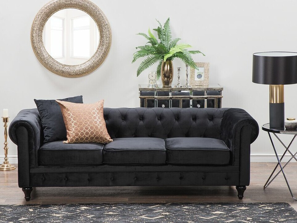 Česterfild sofa Cirdoro 101 (Crno)