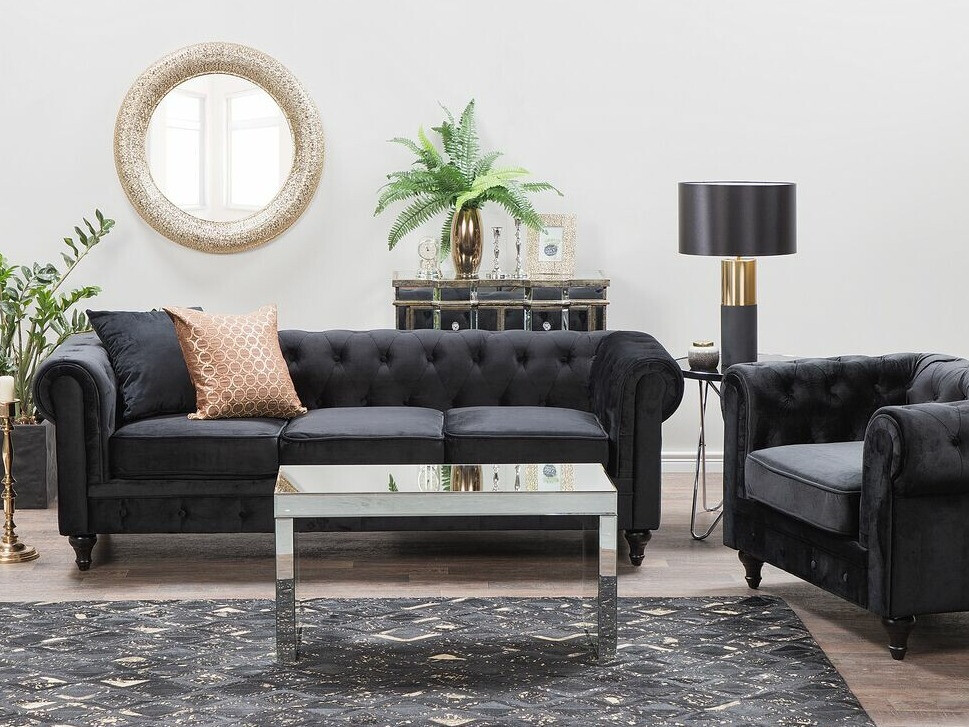 Česterfild sofa Cirdoro 101 (Crno)