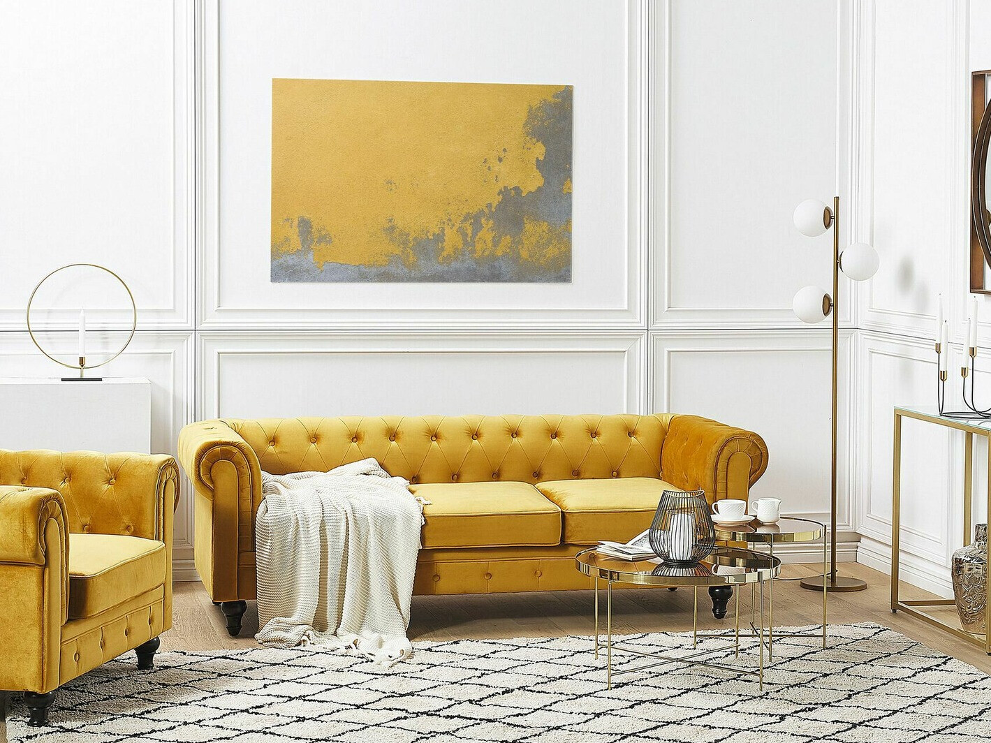 Česterfild sofa Cirdoro 101 (Žuta)