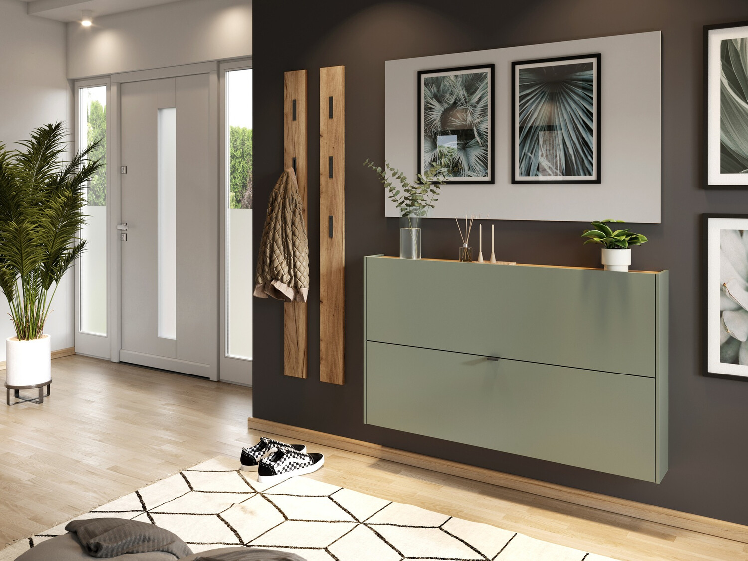 Cipelarnik Cirsale 108 (Prašnjavo zelena + Navarra hrast)