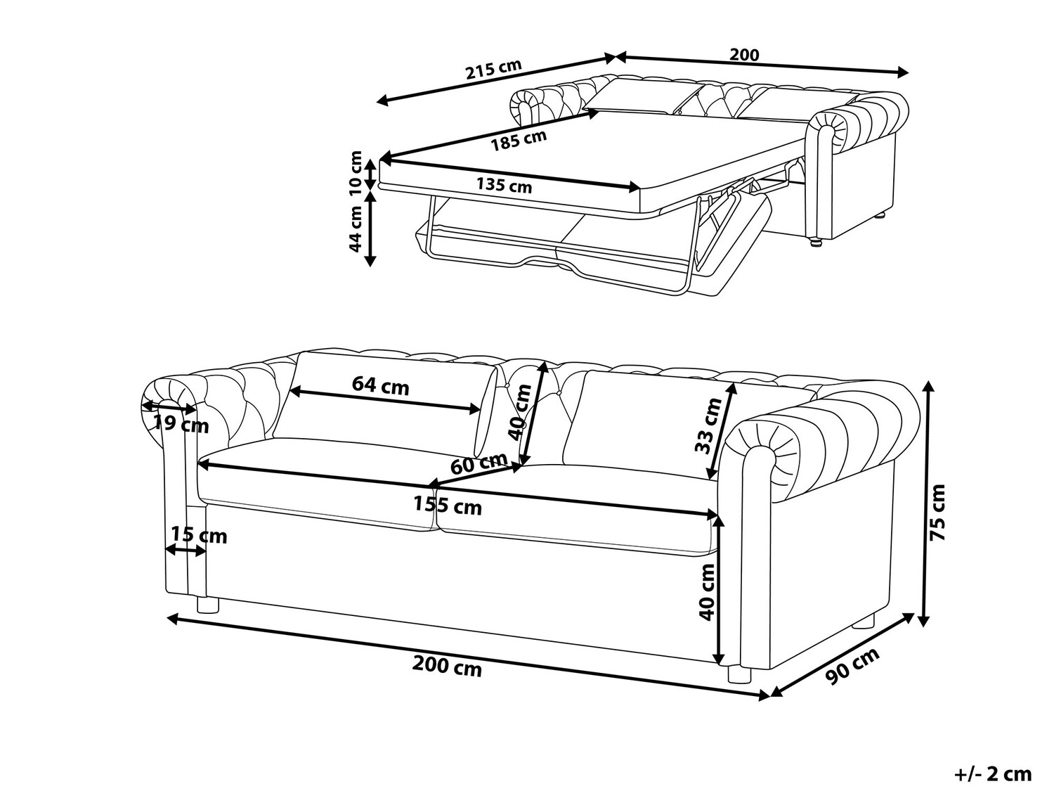 Česterfild sofa Cirdoro 103 (Zelena)
