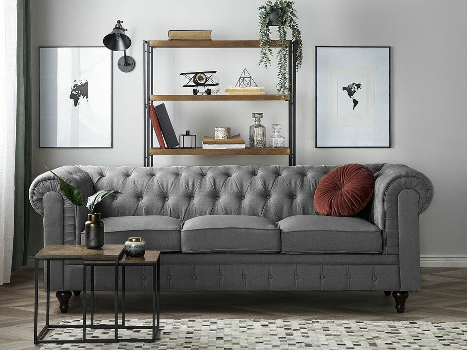 Česterfild sofa Cirdoro 104 (Sivo)