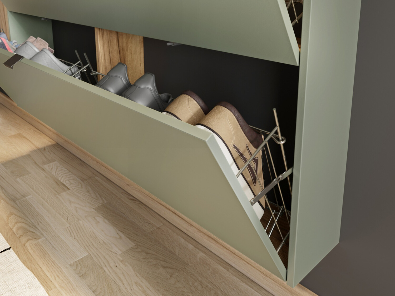 Cipelarnik Cirsale 108 (Prašnjavo zelena + Navarra hrast)