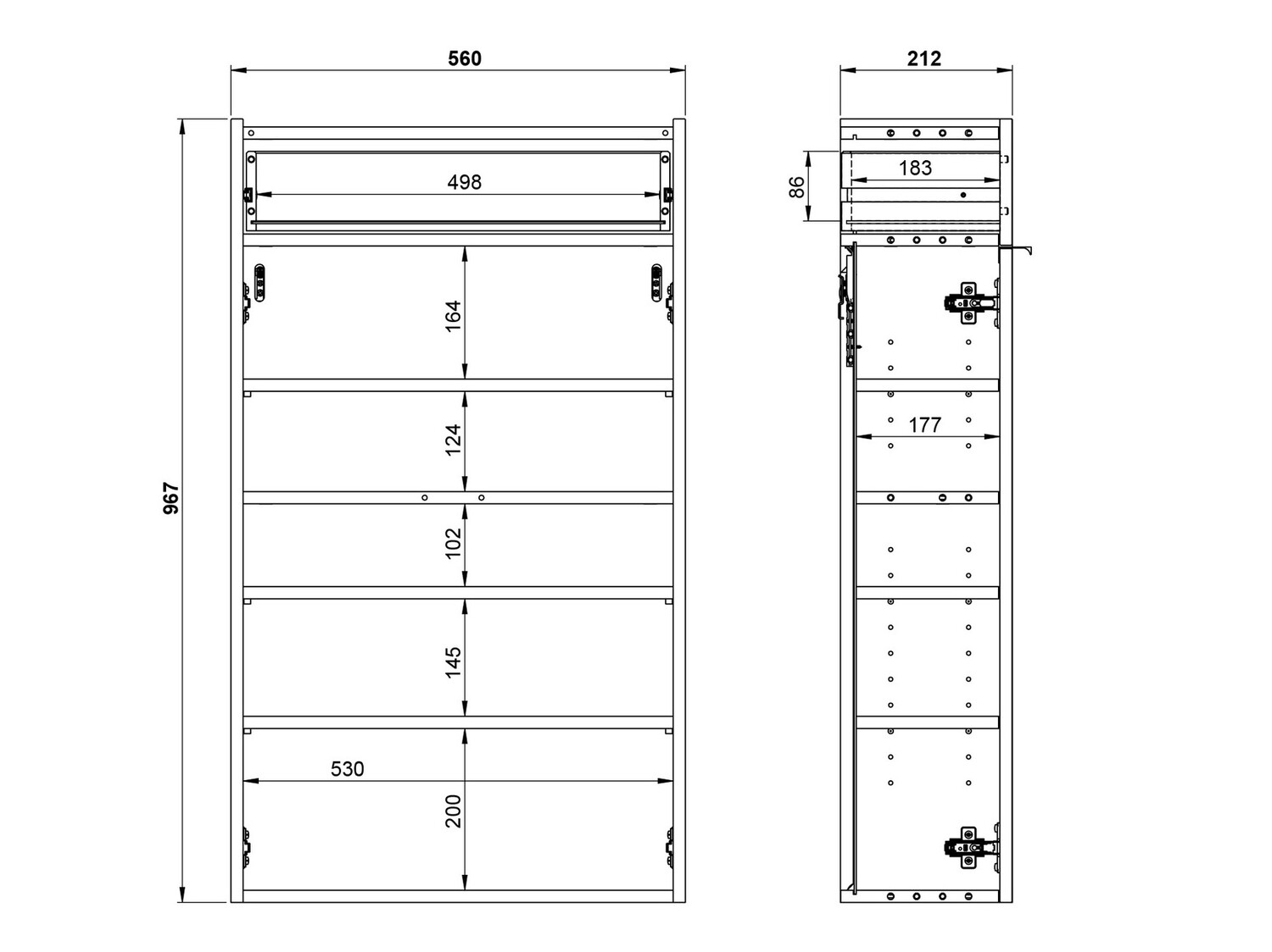 Set za hodnik Cirsale 104 (Graphite + Navarra hrast)