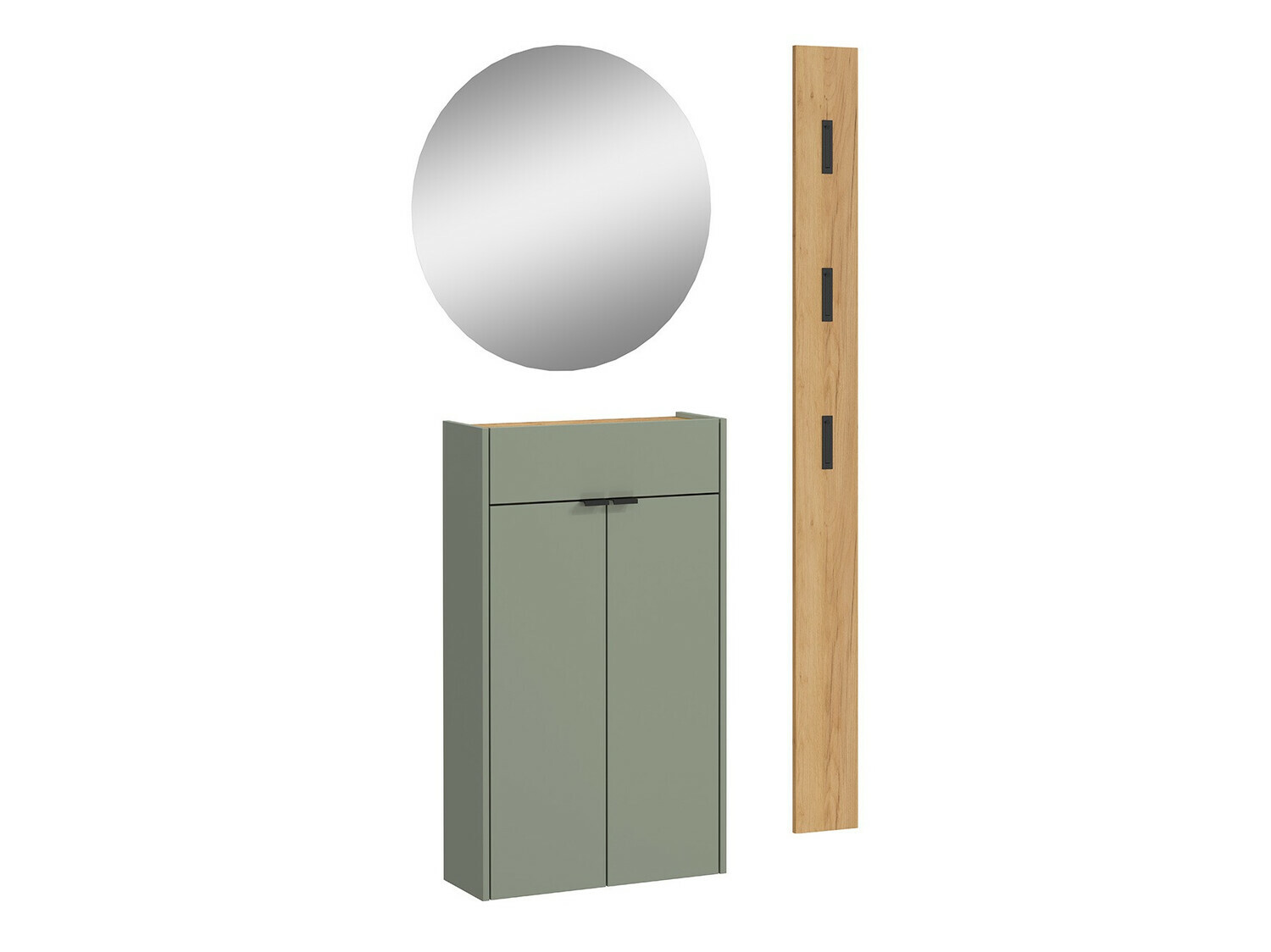 Set za hodnik Cirsale 104 (Prašnjavo zelena + Navarra hrast)