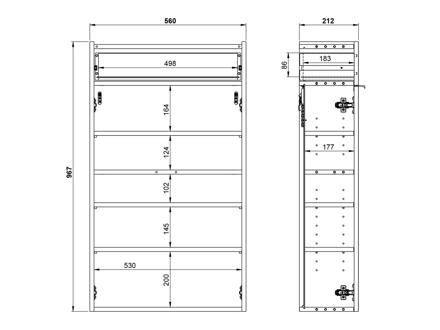 Set za hodnik Cirsale 104 (Grafit + Navarra hrast)