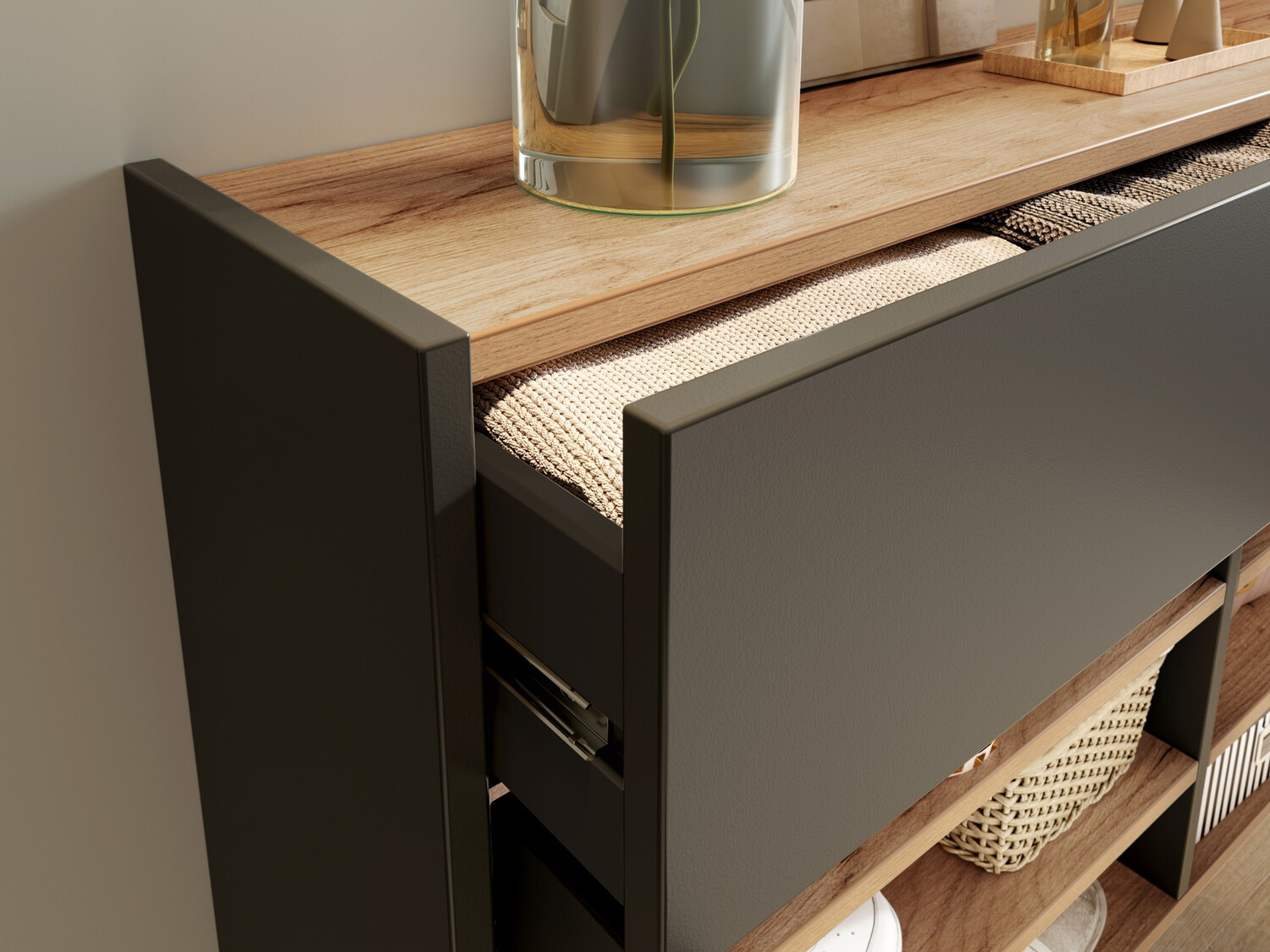 Set za hodnik Cirsale 106 (Graphite + Navarra hrast)