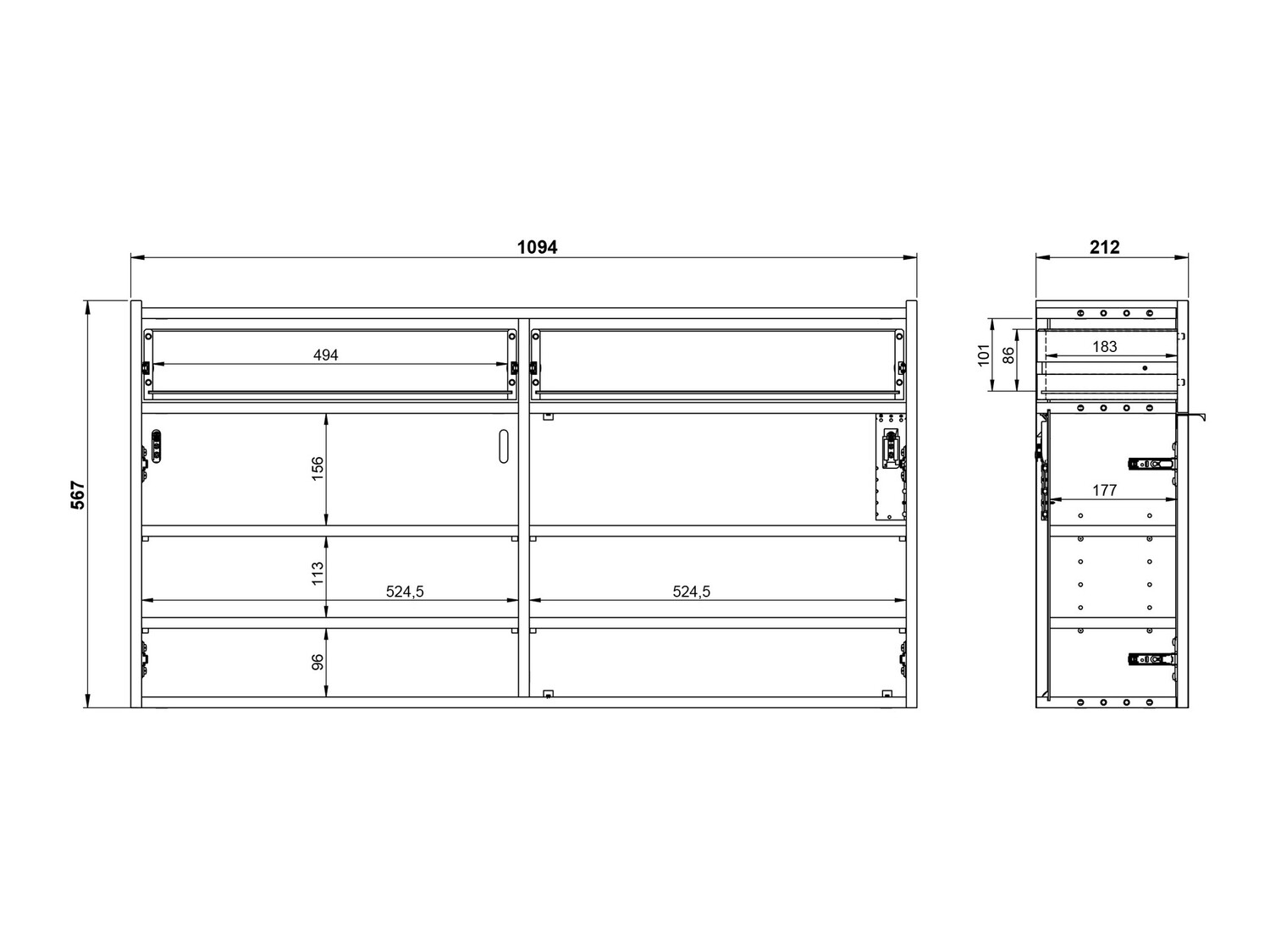 Set za hodnik Cirsale 106 (Прашњаво зелена + Navarra hrast)