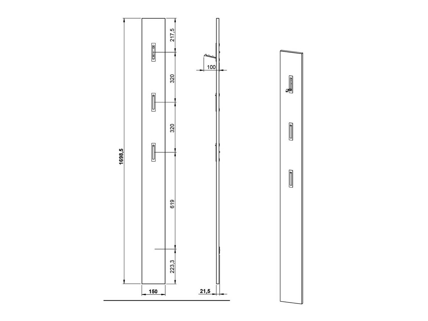 Set za hodnik Cirsale 106 (Prašnjavo zelena + Navarra hrast)