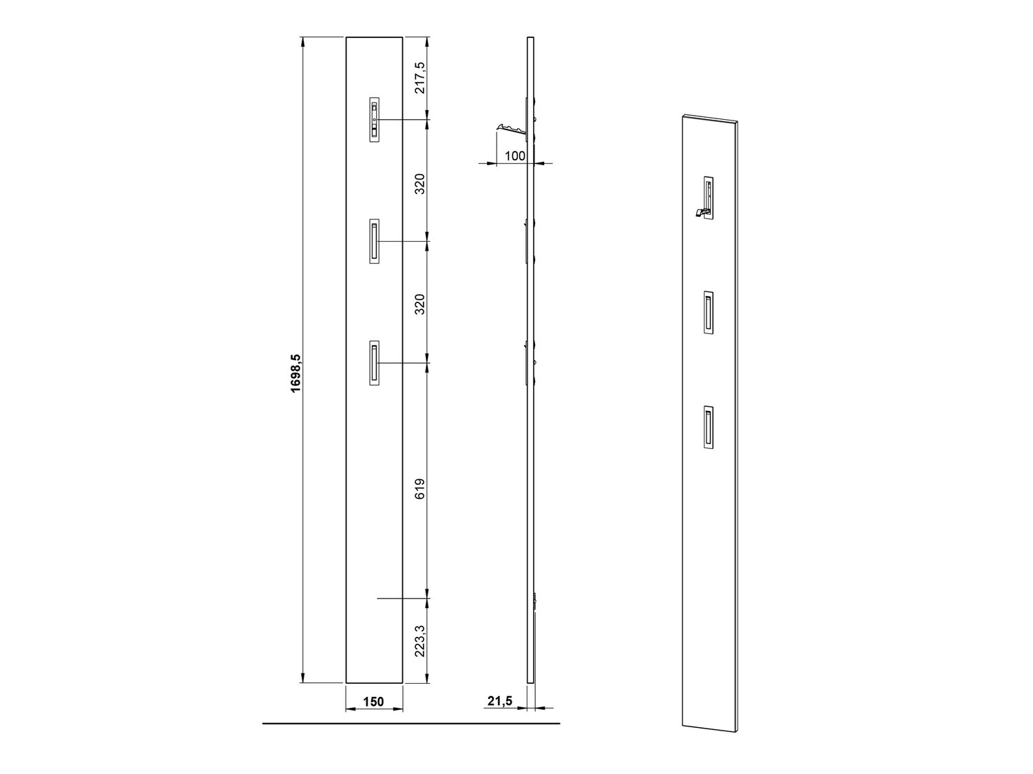 Set za hodnik Cirsale 109 (Prašnjavo zelena + Navarra hrast)
