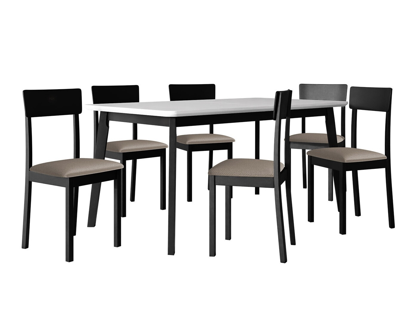 Trpezarijski set Victorville 350 (Belo + Crno)