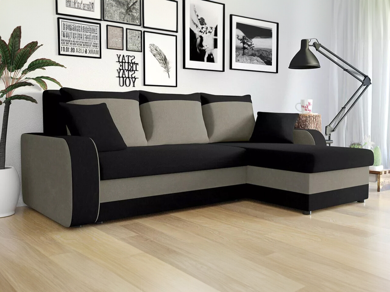 Ugaona sofa Comfivo 203 (Mikrofaza 0015 + Mikrofaza 0014)