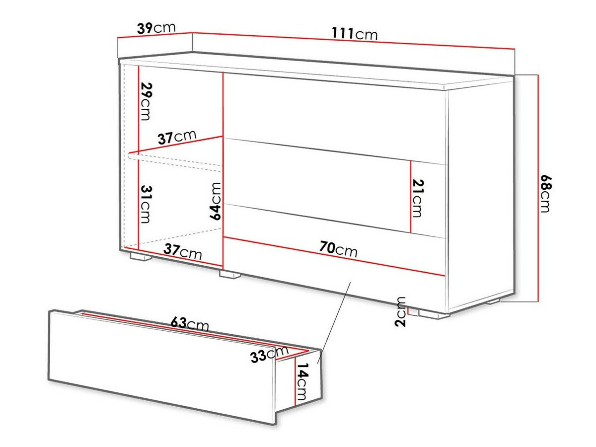 Komoda Sarasota 128 (Вотан храст)