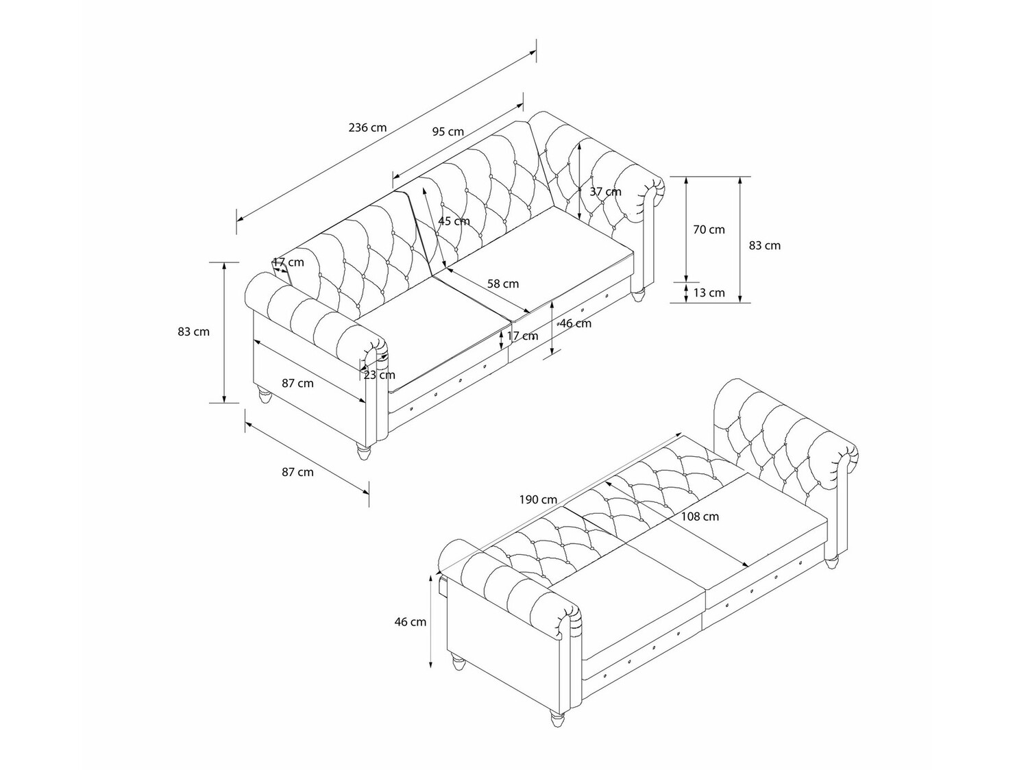 Sofa na razvlačenje Denton 1190 (Zelena)