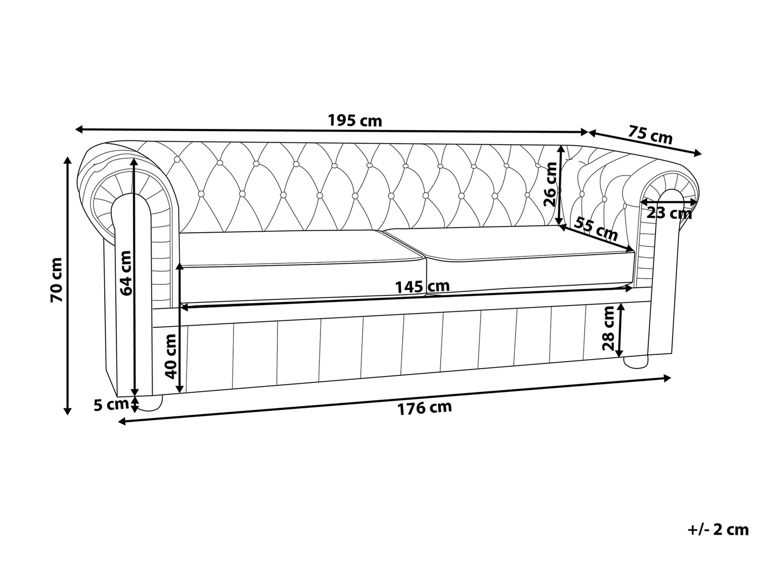 Česterfild sofa Cirdoro 108
