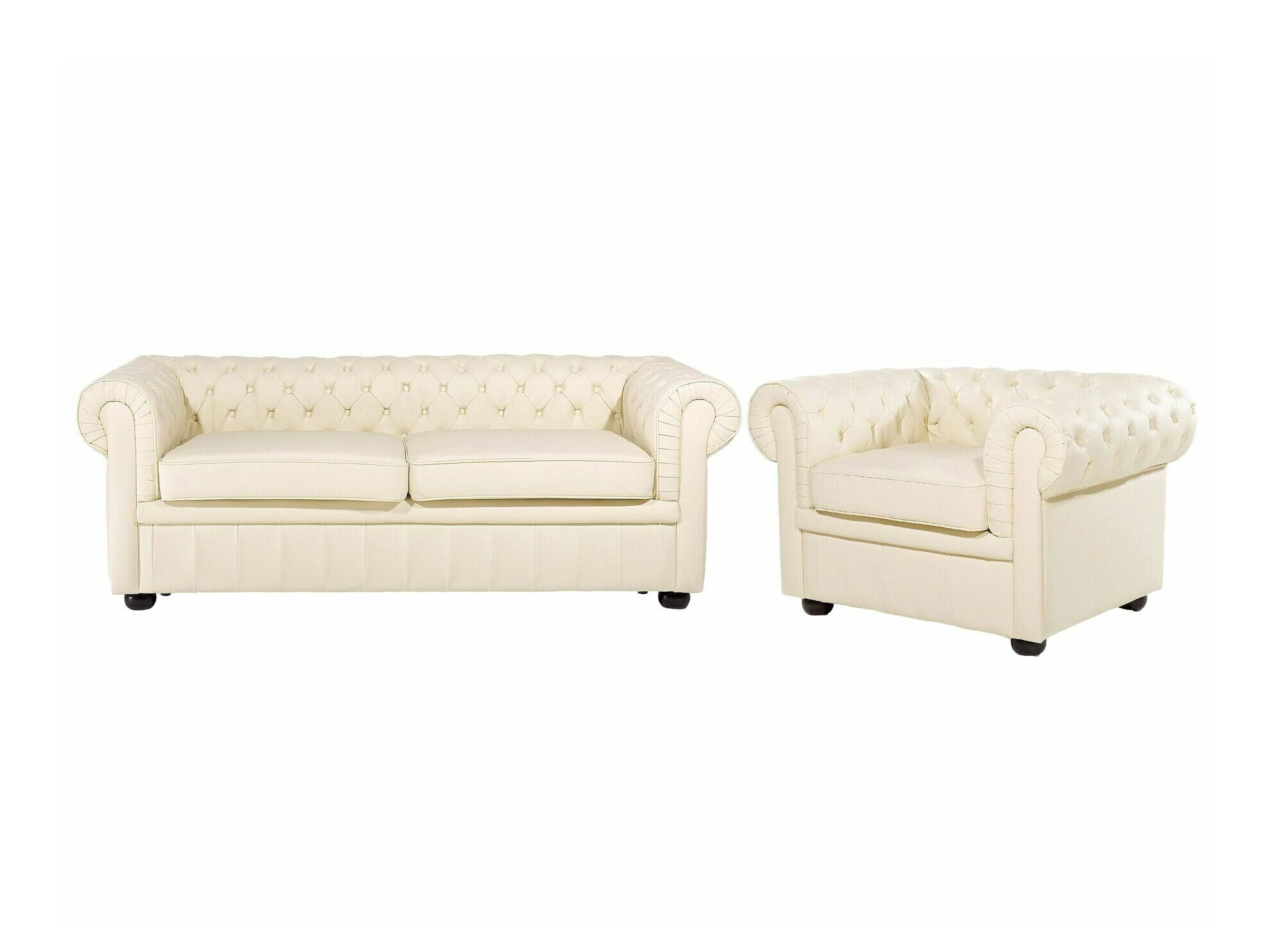 Set tapaciranog nameštaja Česterfild Cirdoro 112 (Krem)