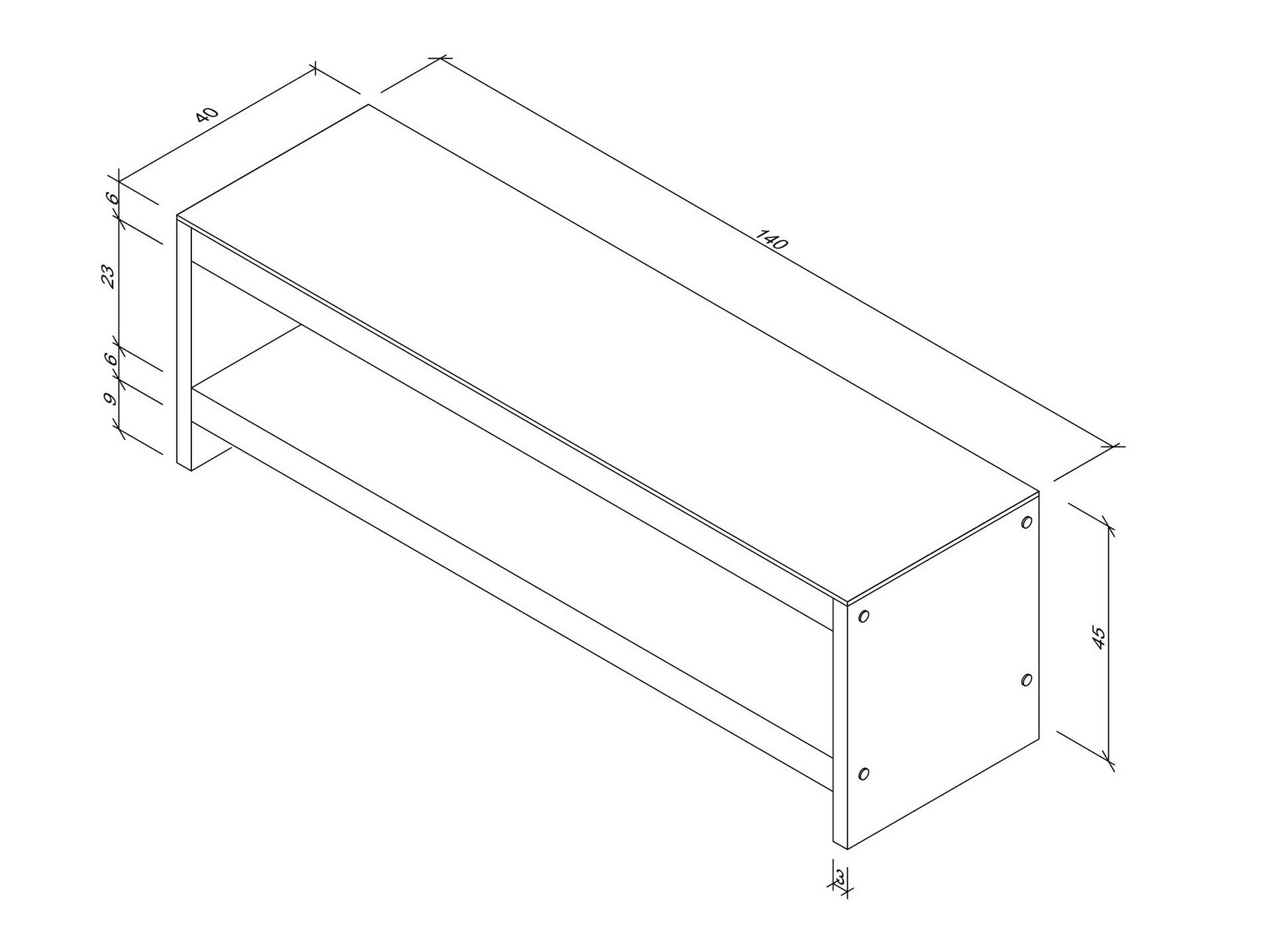 TV komoda Kailua 1501 (Orah + Crno)