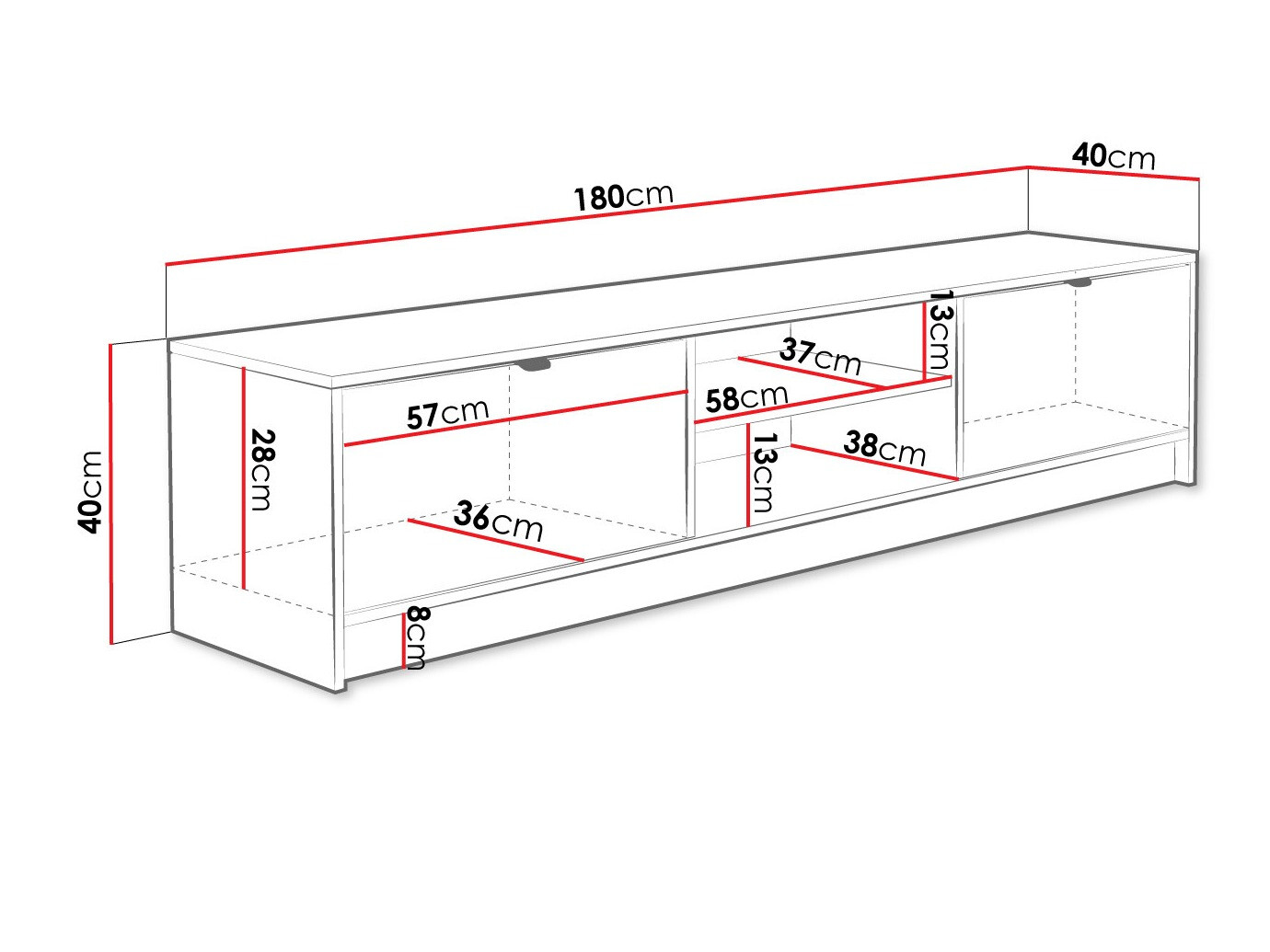 TV komoda Comfivo Larmire 104 (Belo)