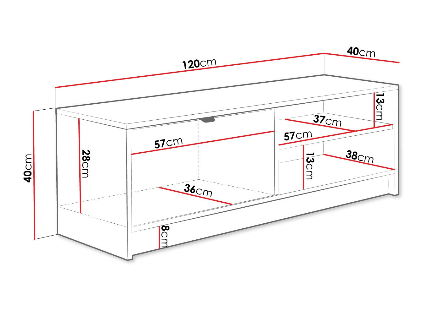 TV sto Comfivo Larmire 103 (Crno)