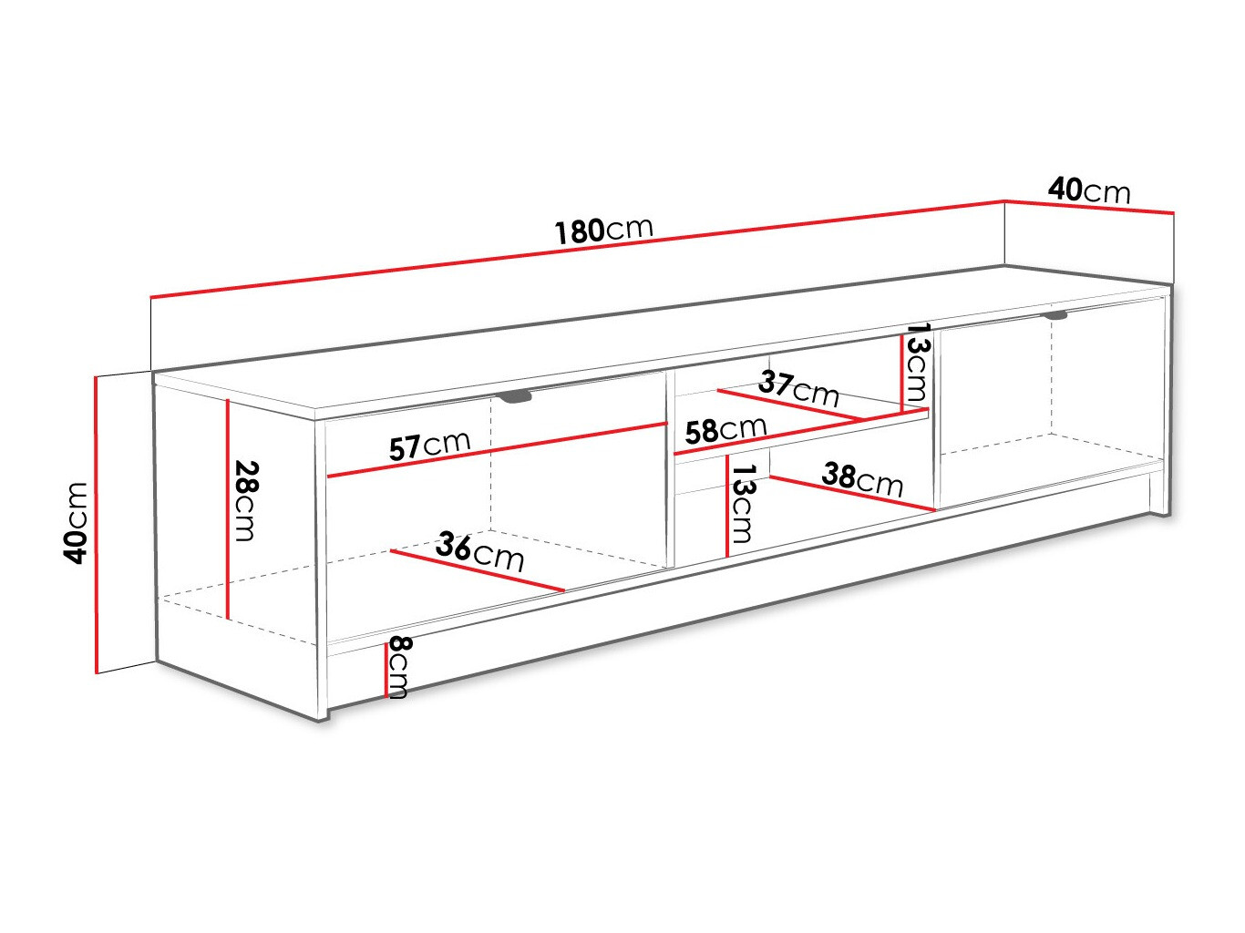 TV sto Comfivo Larmire 104 (Crno)