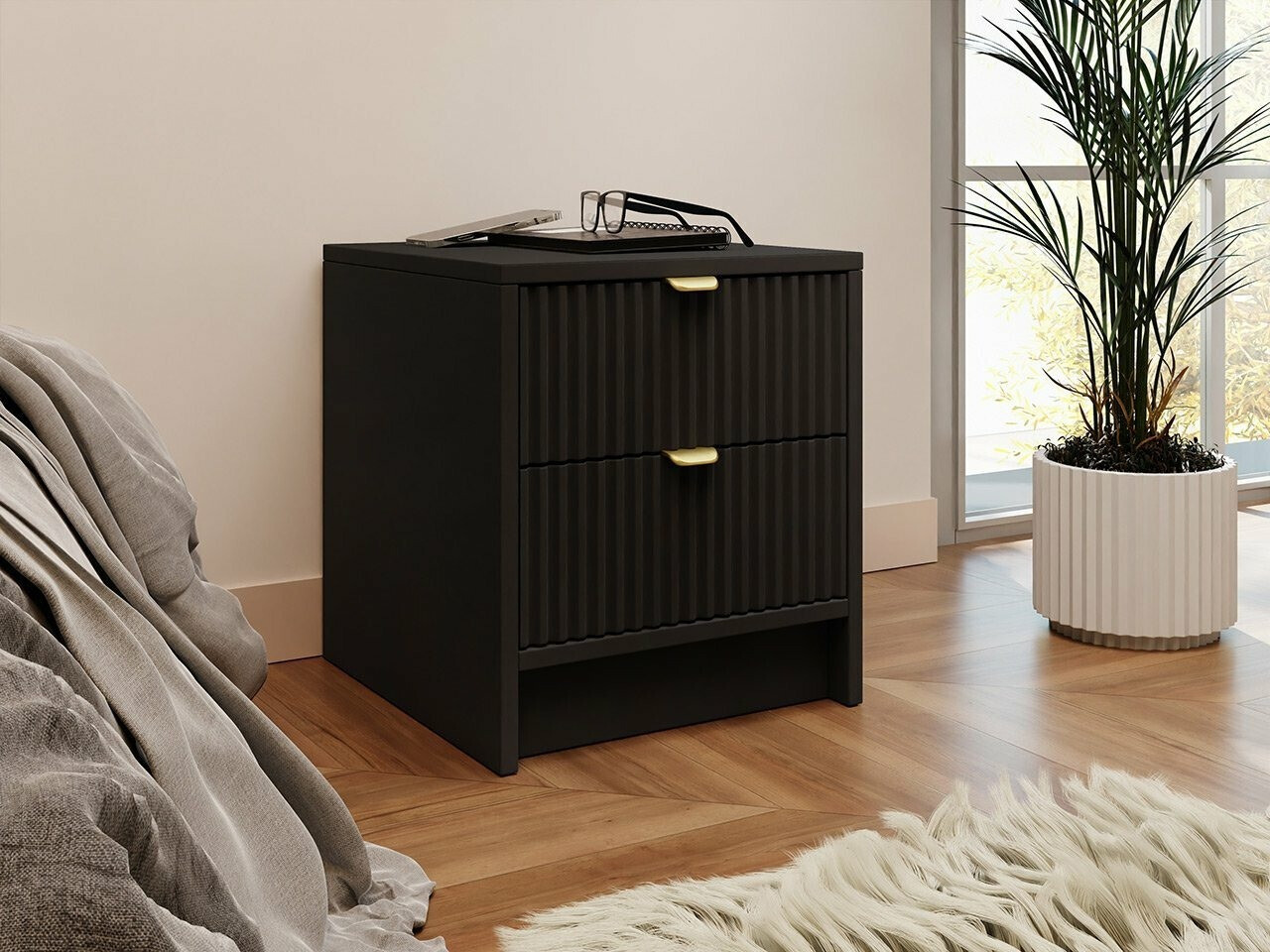 Noćni ormarić Comfivo Larmire 106 (Crno)