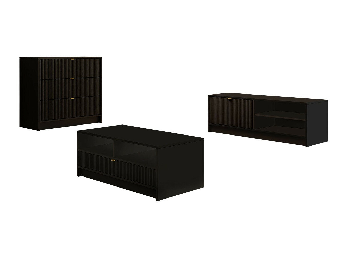 Set za dnevnu sobu Comfivo Larmire 108 (Crno)