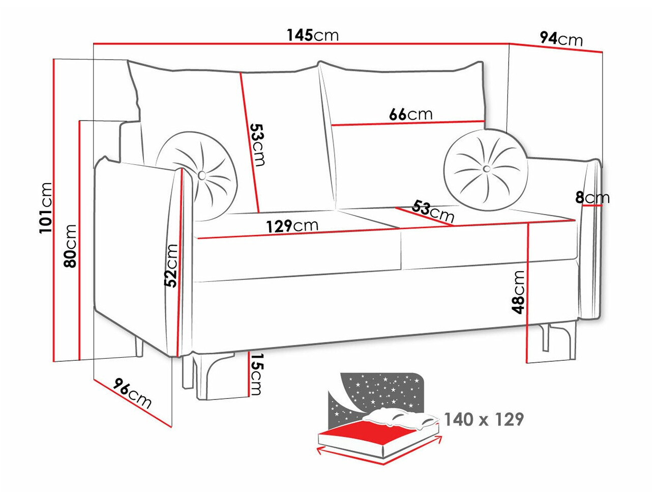 Sofa na razvlačenje Clovis 110 (Manila 02)