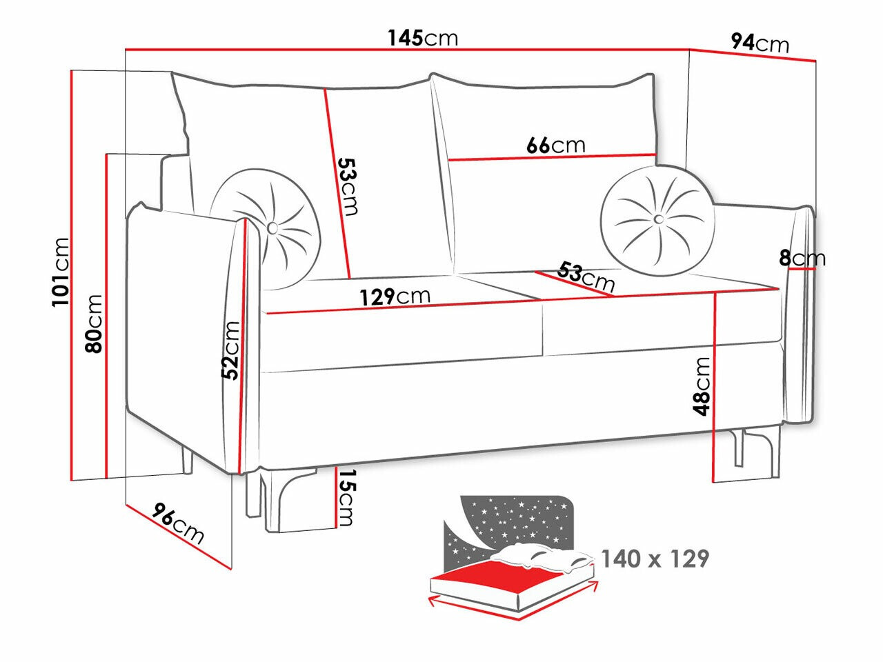 Sofa na razvlačenje Clovis 110 (Manila 16)