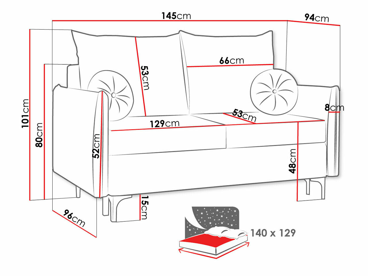 Sofa na razvlačenje Clovis 110 (Manila 25)