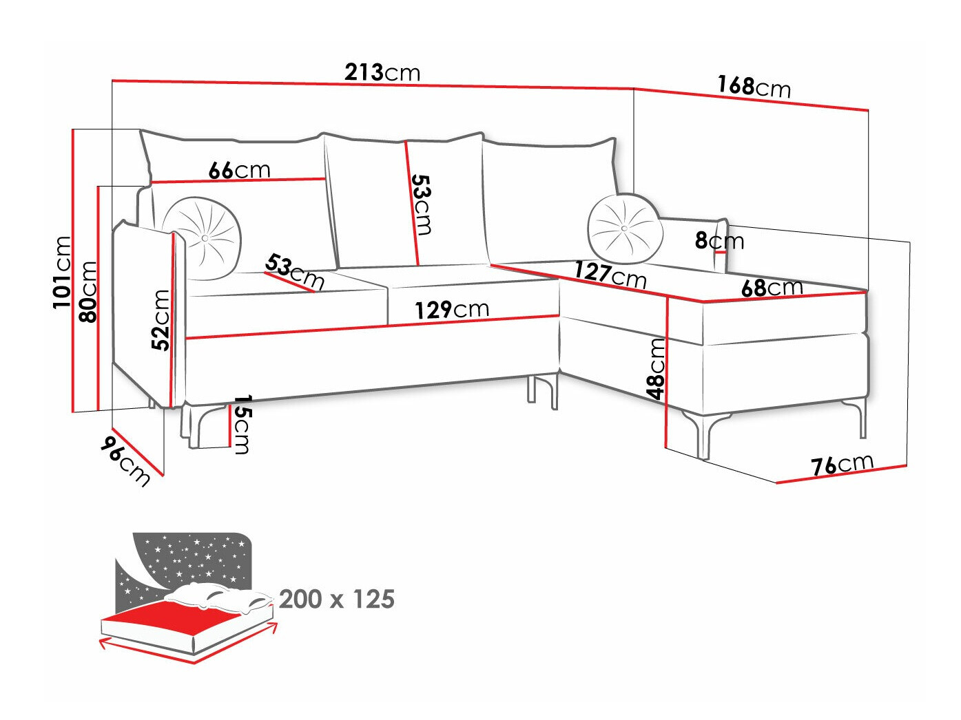 Ugaona sofa Clovis 112 (Manila 16)