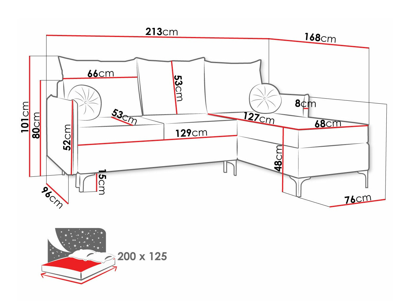 Ugaona sofa Clovis 112 (Manila 19)
