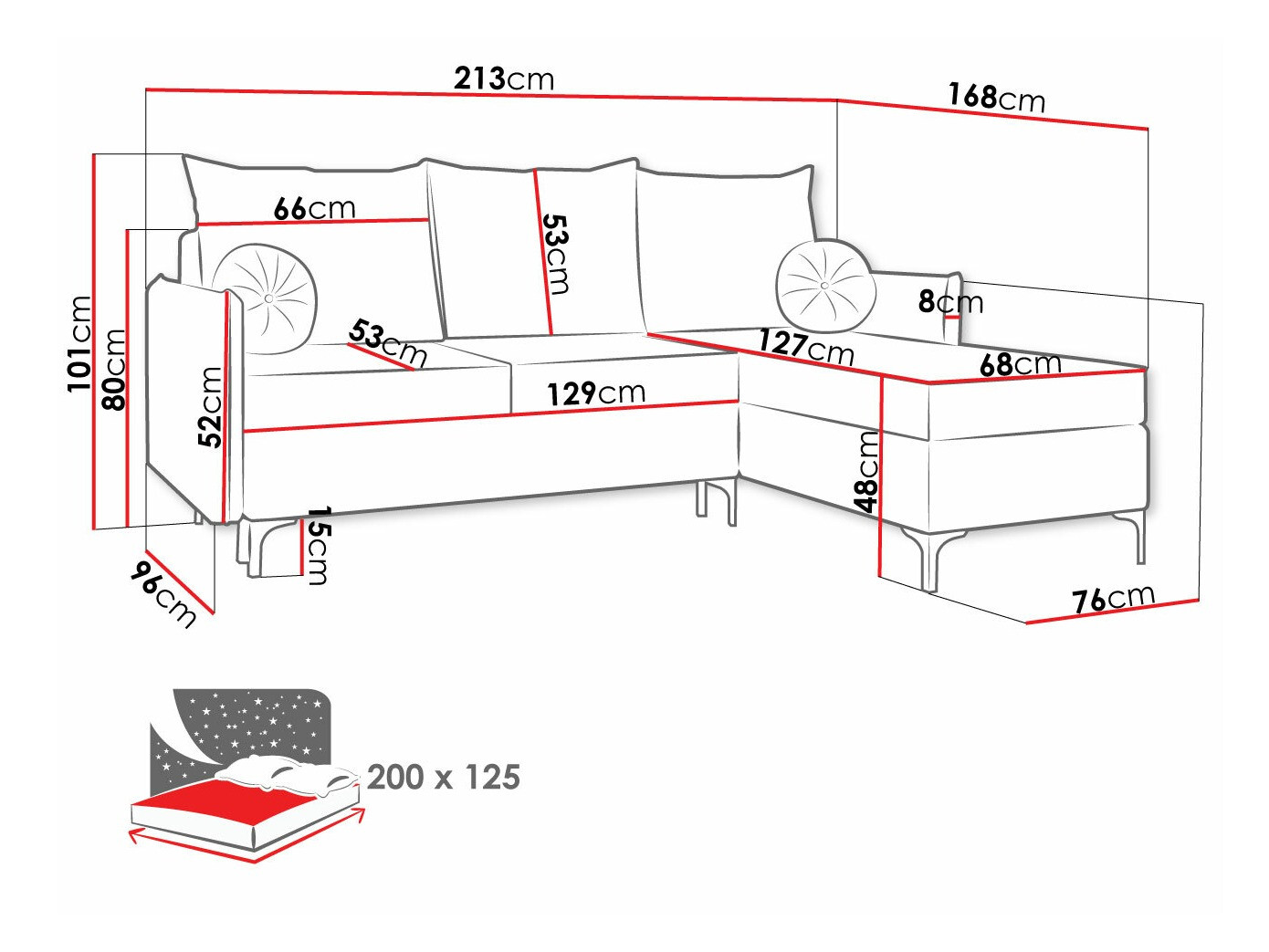 Ugaona sofa Clovis 112 (Manila 25)