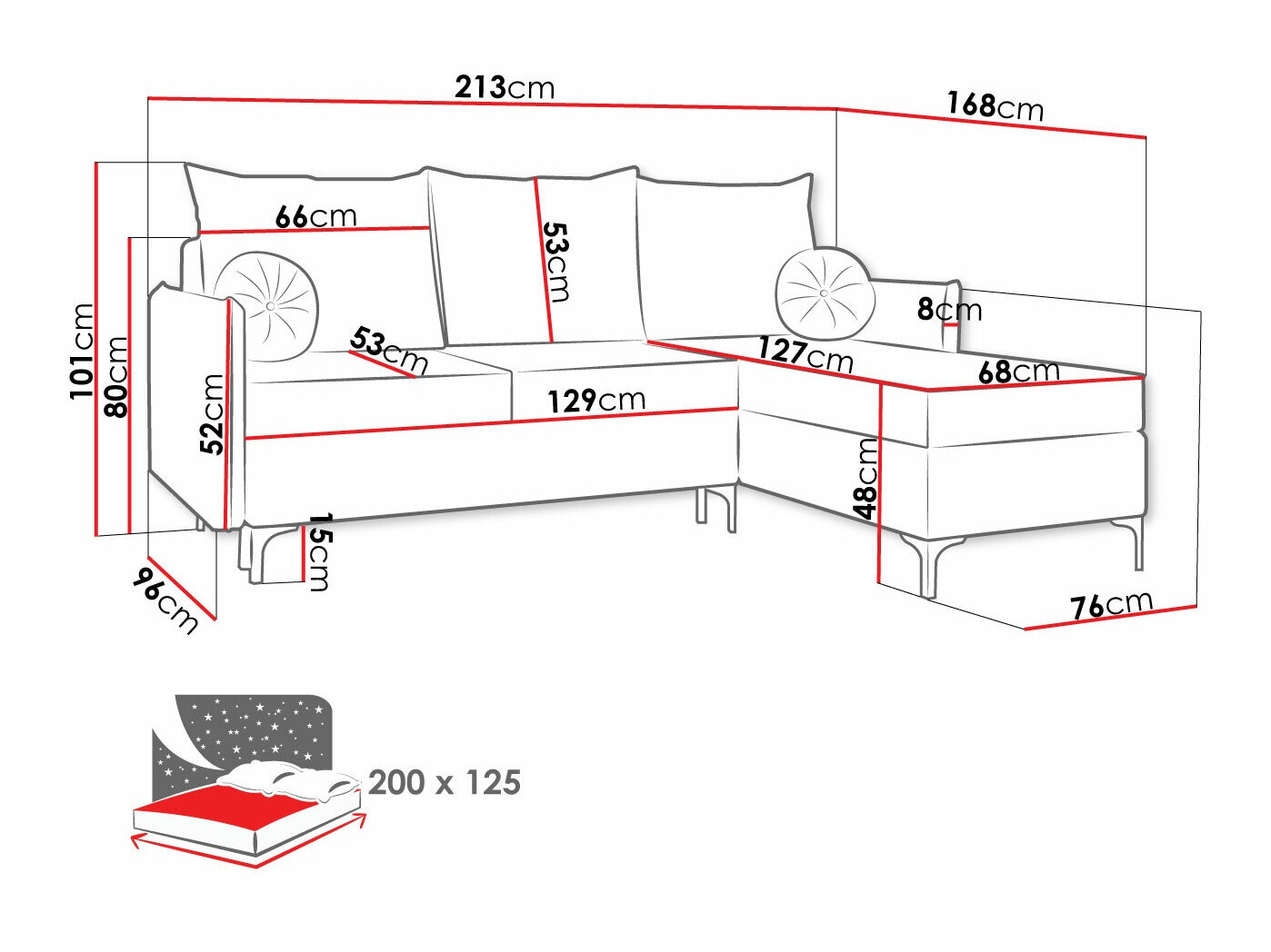 Ugaona sofa Clovis 112 (Manila 25)