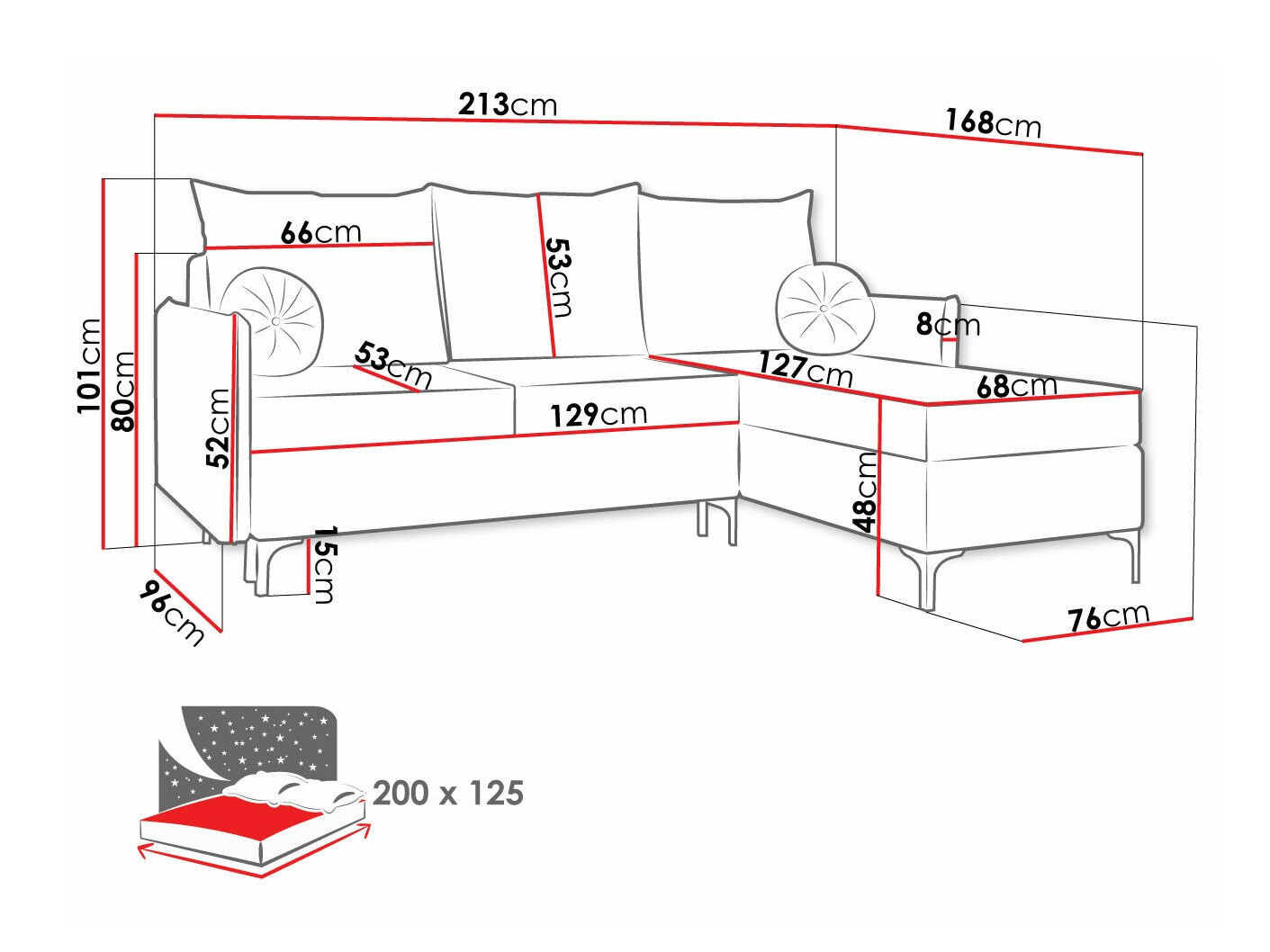 Ugaona sofa Clovis 112 (Manila 29)
