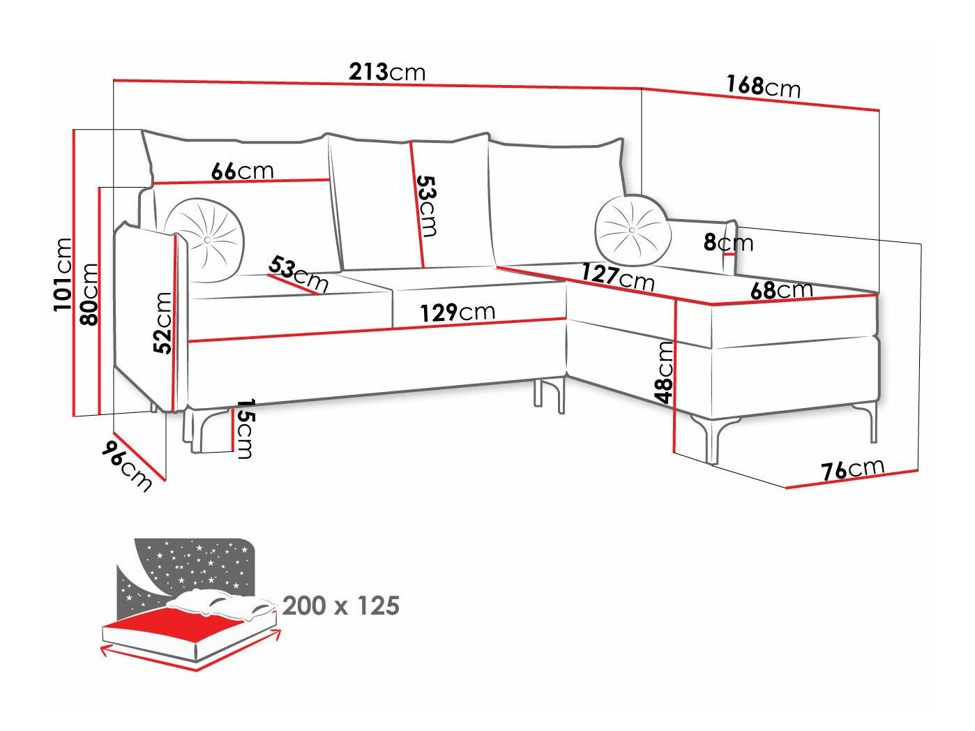 Ugaona sofa Clovis 112 (Manila 33)