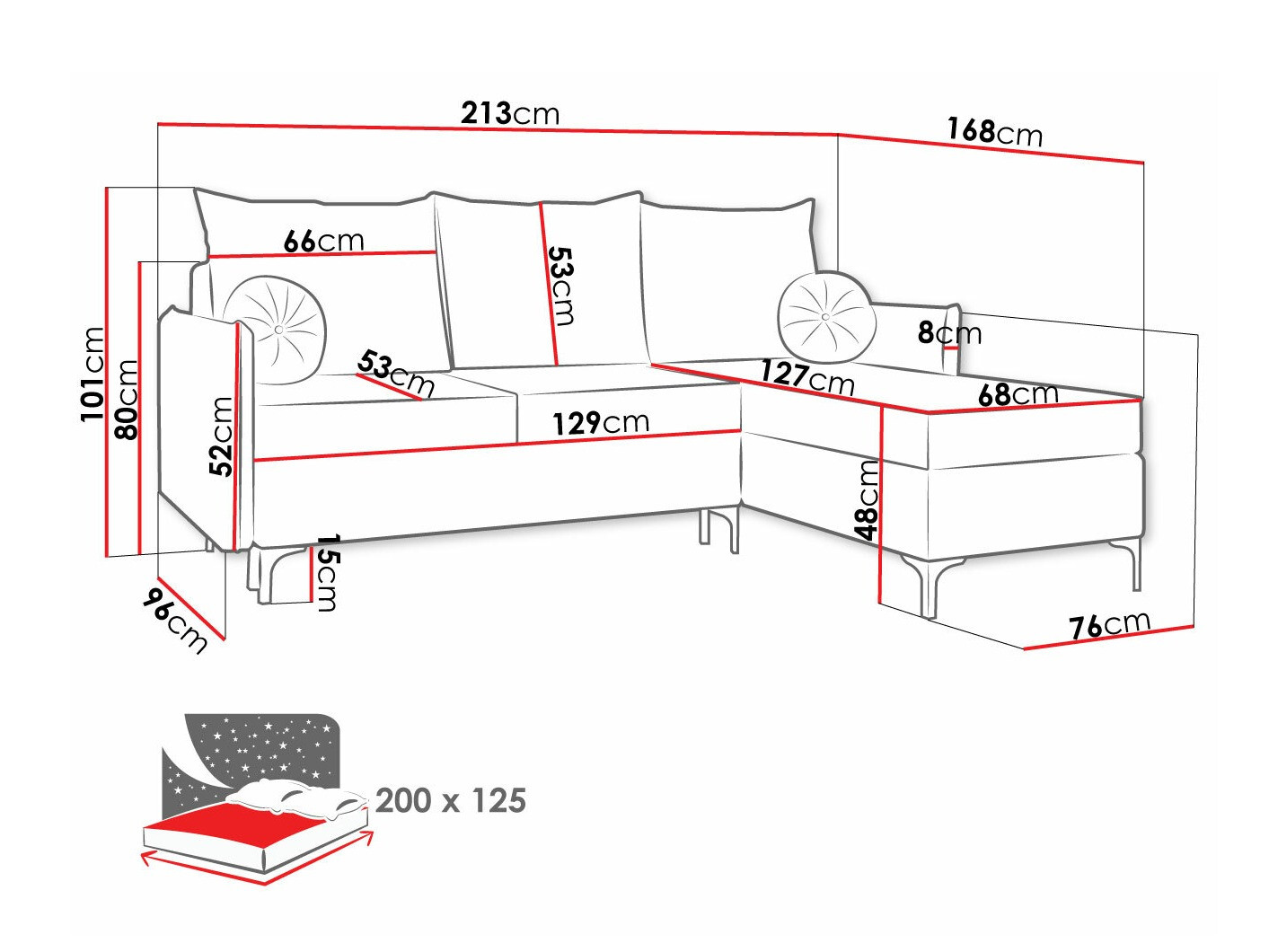 Ugaona sofa Clovis 112 (Manila 33)