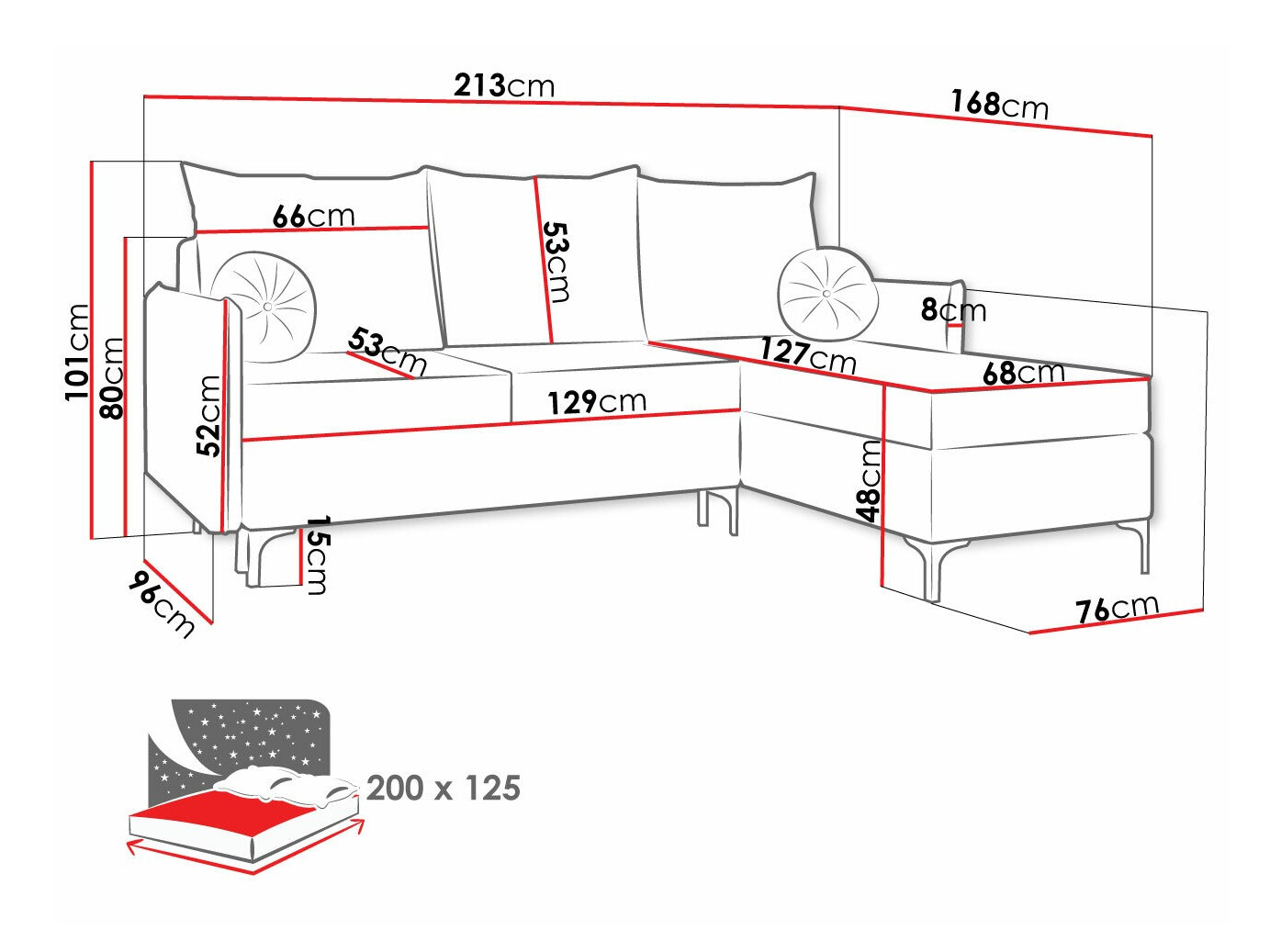 Ugaona sofa Clovis 112 (Manila 35)